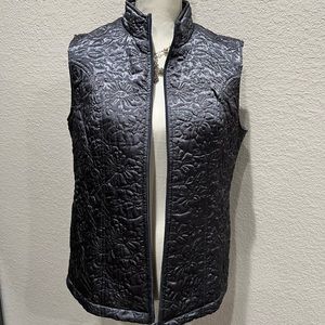 Chic Black Floral Quilted Vest for Women